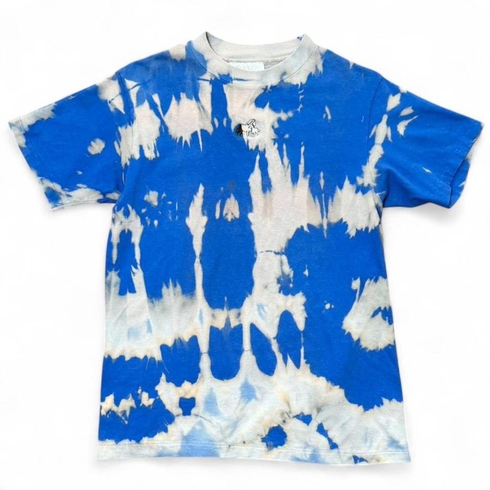 Vintage 90s Blue Tie-Dye Horses Pony Embroidered Animal Retro T-shirt
